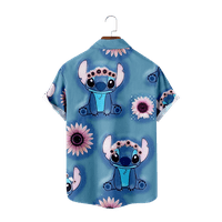 Lilo & Stitch с къс ръкав тениски върхове Мъжки риза риза Универсални аксесоари за дрехи Harajuku Памучни върхове и тениски