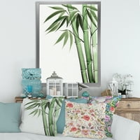 Дизайнарт 'палмов бамбук детайл на бял фон' традиционна рамка Арт Принт
