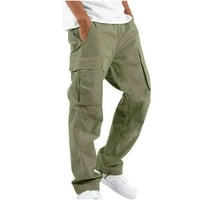 Товарни панталони за мъже отпуснати годни черни работни военни панталони ежедневни тънки годни работни панталони с джобове