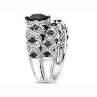 1-Каратов Т. В. черно-бял диамант 10кт Бяло Злато Реколта булчински комплект