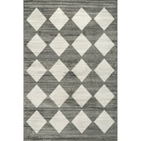 нулум Джанна съвременна геометрична дама килим площ, 8 '10 12', сив