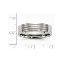 Длето от неръждаема стомана Grooved Comfort Fit сватбена лента пръстен