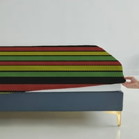 Цветни ивици монтирани лист с калъфка Модерен спално бельо комплект Полиестер меки спално бельо, близнак