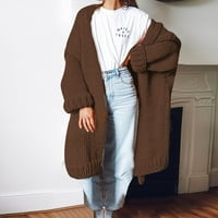 Женско модно плетено палто с пуловер с дълъг ръкав