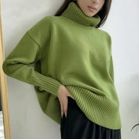 Дамски пуловери свободно време свободно домашно празник на открито дамски пуловери зелени размери l
