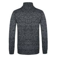 Дамски жилетки леки меки пуловер пуловер пуловер трикотаж за сгъстяване на топлина ежедневни сиви размер xl
