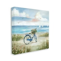 Ступел индустрии спокоен велосипед цвете кошница живописен океан Платноходки живопис галерия увити платно печат стена изкуство, дизайн от Нан