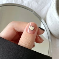 Кратък фалшив нокти DIY кафе бяло куче модел за нокти безопасен материал за декорация на ръката изкуство за нокти