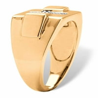 10k бяло злато мъжки диамантен сватбен лентен пръстен за мъже 0. cttw блестящ отрязан широк размер 13.5