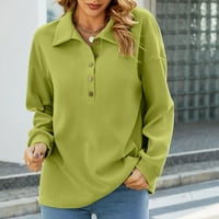 Ризи с дълъг ръкав за жени Дамски ежедневни блузи с дълъг ръкав в Плътен цвят