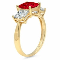 2.62 КТ принцеса нарязани имитация турмалин 14к жълто злато годишнина годеж камък пръстен размер 6.75