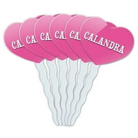 Calandra Heart Love Cupcake Picks Toppers - Комплект от 6
