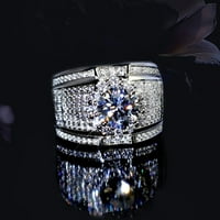 Biplut Men Fashion Rhinestone Сребърен сватбен годежен пръстен бижута бижута