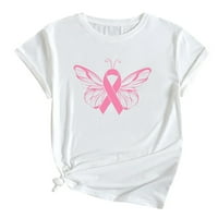 Fanxing есенни ризи за рак на гърдата за жени розова лента за рак на гърдата тениска с къс ръкав есенни тениски отгоре s, m, l, xl, xxl, xxxl