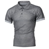 Мъжки летни ризи мода личност мъжки ежедневни тънък къс ръкав точка печат тениска топ блуза
