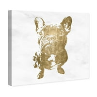 Писта Авеню Животни стена изкуство платно принтове 'Френчи' кучета и кученца - Злато, Бяло