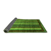 Ahgly Company Indoor Rectangle Abstract Green Modern Area Rugs, 6 '9'
