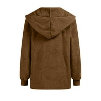 jsaierl дамски размито качулка жилетка палто зима двойно руно отворено предно яке плюшено топло плюс размери outwear