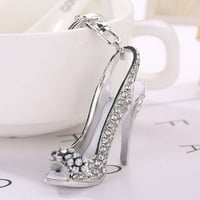 Ключов ключодържател на обувката на висок ток Ключов кристал Кристална портмоне за подарък за подарък момиче момиче декоративна сплав ключ