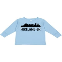Inktastic Portland Oregon City Skyline Gift Toddler Boy или Toddler Girl Тениска с дълъг ръкав