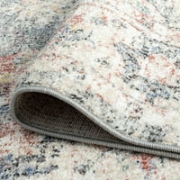 Традиционна зона килим ориенталски сив, ръжда вътрешен бегач лесен за почистване