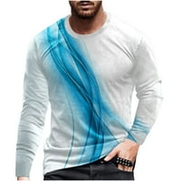 Прости мъжки Блузи с дълъг ръкав клирънс летни ризи мъжки ежедневни Около врата с къс ръкав пуловер линия 3г отпечатана тениска блуза