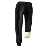 Клирънс шерпа облицовани суитчъри жени, женски зимни топли рунки джогинг панталони Шерпа облицовани атлетични активни термични суиптове