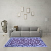 Ahgly Company Indoor Rectangle Persian Blue Traditional Area Rugs, 4 '6'