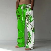 PEDORT MEN падат небрежни еластични панталони за фитнес панталони, работещи с джоггери суитчъри Зелени, XL
