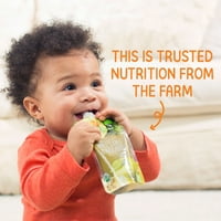 Щастлив бебе органични ясно Изработени, етап круши, скуош & къпини органична бебешка храна, 4 унз торбичка