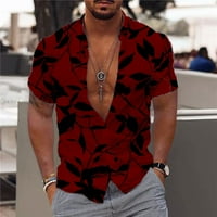 Beeyaso Mens Hawaiian риза Забавен копче с къс ръкав нагоре риза тропическа празнична плажна риза xxxl