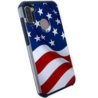 Хибриден тънък телефонен калъф, съвместим с Galaxy A - Flag Green Camo US Flag