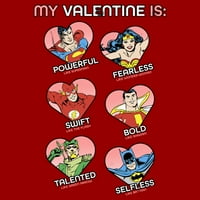 Момче Wonder Woman Valentines Graphic Tee Червено голямо
