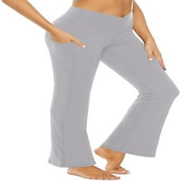 Sherrylily Women Bootcut Yoga Pants с джобни панталони с висока талия на талията широки гамаши за крака