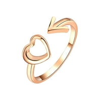 Джиколилилили Дамска Мода минималистичен Сърце форма стрела Творчески кухо отворен пръстен хипоалергенни Пръстени Коледа сделки клирънс