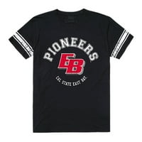 Калифорнийския държавен университет, Източен залив пионери Мъжки футболен тениска тениска черно малки