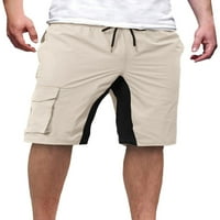 Lumento Men's Summer Short Pants Color Block Cargo Shorts Мъжки ежедневни атлетически туризъм шорти с джобове бежово 2xl