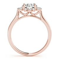 1.50ctw лабораторен диамант 14k розово злато Цветно годежен пръстен