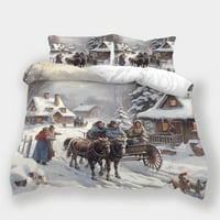 3д легло покриване костюм карикатура фигури кафяви Животни калъфка Коледа снежна къща декор юрган покритие комплект