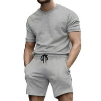 Мъжки тениска с къс ръкав и къси панталони поставят анцуг за спортно облекло M-3XL