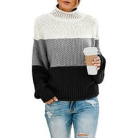 Viikei Cardigan пуловери за жени разрешение под 10 долара. Дамски пуловери зима жени плетат цвят съвпадение кръгла шия свободни ежедневни пуловерни върхове