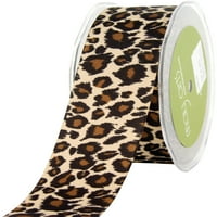 Животински печат Grosgrain Ribbon 1-1 2 x25yd-Leopard, PK 25, May Arts