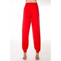 Lydiaunistar Time и Tru жени дълги панталони женски разхлабени с висок талия панталони с широки панталони за краката тренировка на гамаши за ежедневни панталони йога фитнес панталони червено