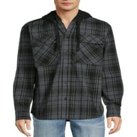 Без граници мъжка и голяма Мъжка риза с качулка и фланел с дълъг ръкав, Размери до 5х