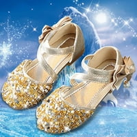 Малко момиче сандал малко дете момичета рокли обувки блясък принцеса сандали сандали пролет лято баото пайети плоски кожени обувки принцесни обувки танцови обувк