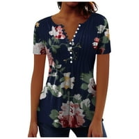 Дамски летни върхове ризи флорални принт Лятна модерна туника блуза винтидж бохемски риза върхове тоалети Chmora