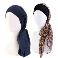 Жени шарнирни шалчета копринени глава с широка лента отпечатана корица за коса за спални шапки