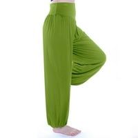 Xinqinghao жени Основни йога панталони Панталони твърди плисирани с широки крака панталони от свободно време еластична талия панталони мента зелено xl