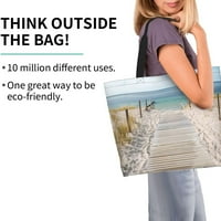 Пазарска чанта за жени през рамо чанти Плаж Море печат голяма чанта за рамо