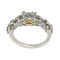 Колекция стерлинги сребро Асер нарязани сапфир и диамант акцент Булчински годежен пръстен-син